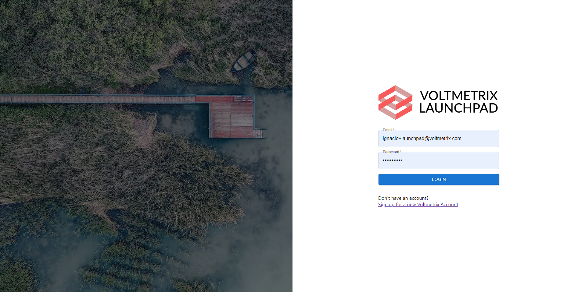 Login Voltmetrix Launchpad